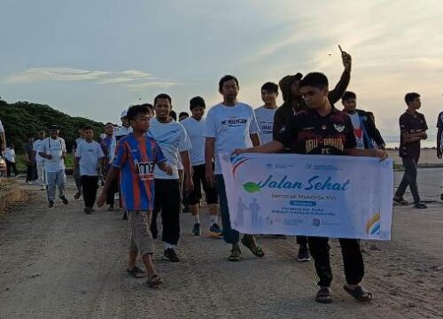 Jalan Sehat di Pantai Merpati, Momen Pererat Ukhuwah Mukerda Wahdah Islamiyah